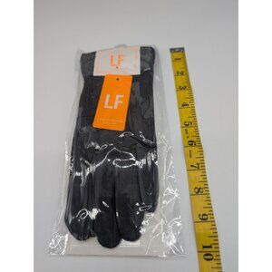 LF Love Of Fashion Gloves Womens Medium Gray Fleece Lined Dog Touchscreen Winter